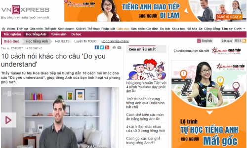 Thông báo độc quyền hợp tác góc học tiếng Anh miễn phí cùng VNEXPRESS