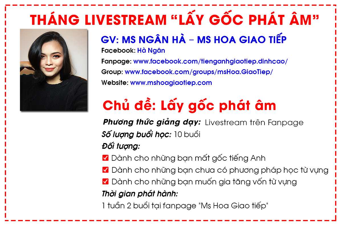 [CHUỖI LIVESTREAM] LẤY GỐC PHÁT ÂM