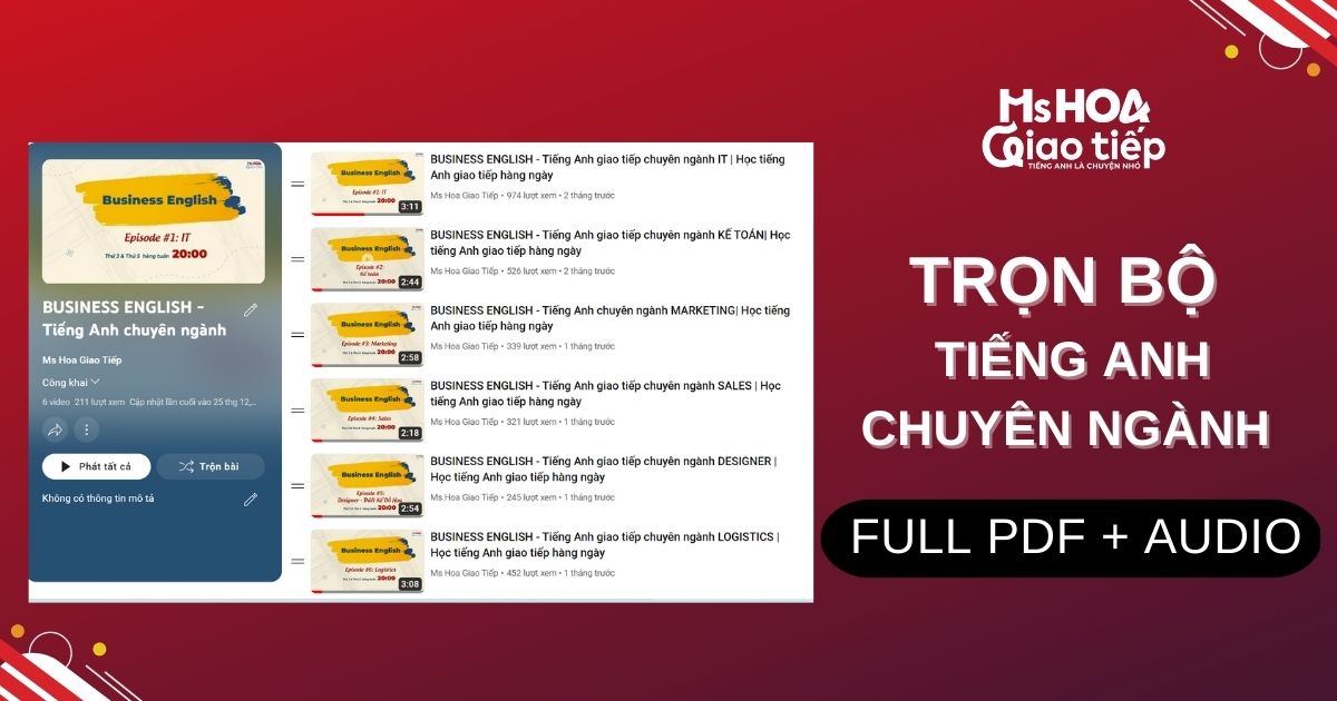 Trọn bộ tiếng Anh chuyên ngành full PDF + AUDIO 